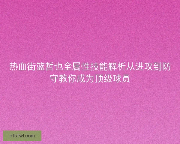 热血街篮哲也全属性技能解析从进攻到防守教你成为顶级球员